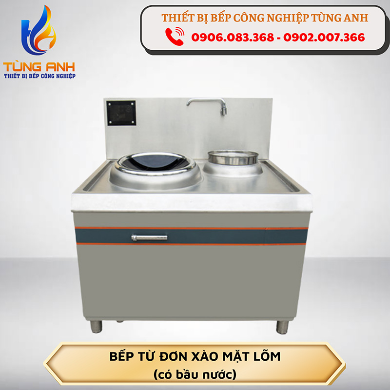 Bếp từ đơn xào mặt lõm (có bầu nước)