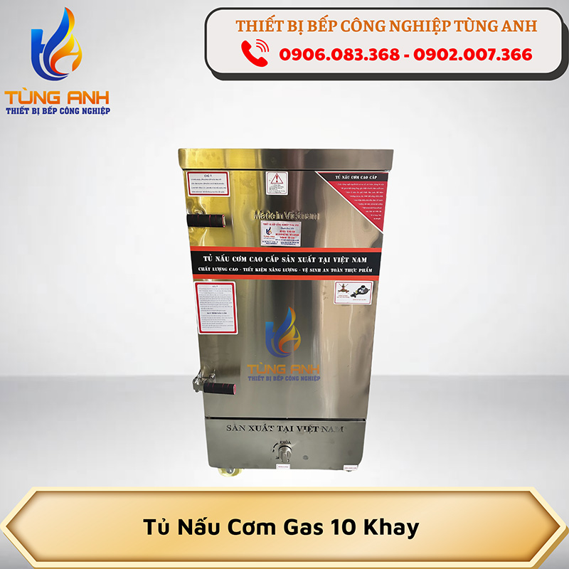 Tủ nấu cơm gas 10 khay