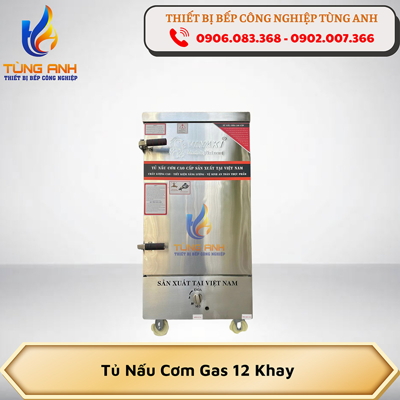 Tủ nấu cơm gas 12 khay
