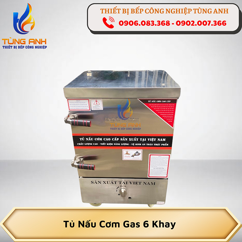 Tủ nấu cơm gas 6 khay