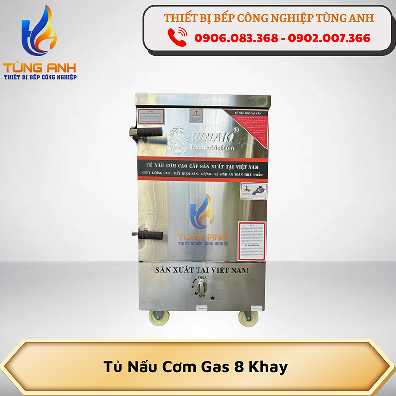 Tủ nấu cơm gas 8 khay