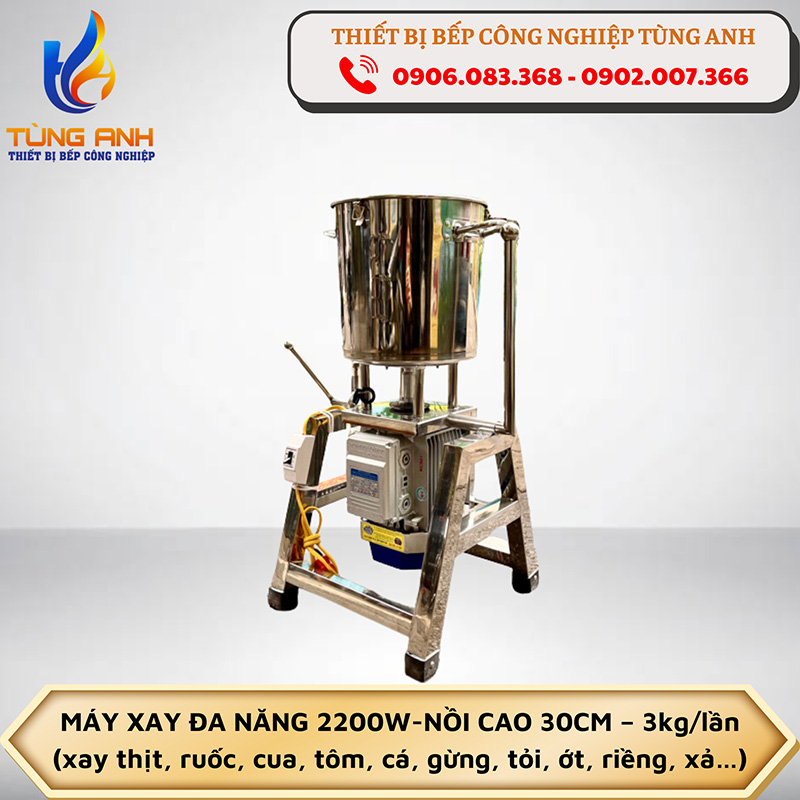 Máy xay đa năng 2200W - Nồi cao 30cm - 3kg/lần