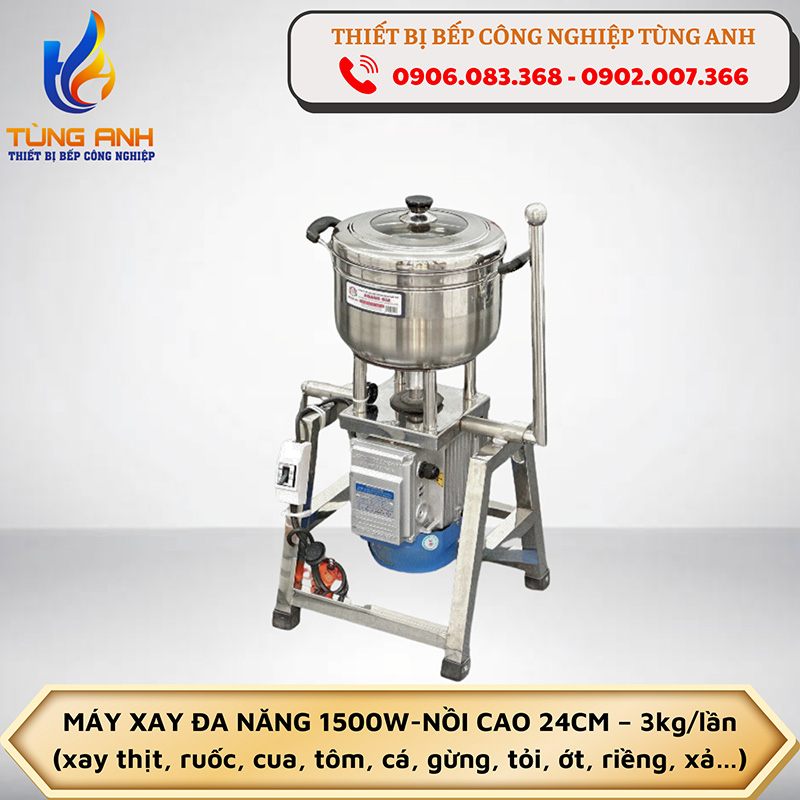 Máy xay đa năng 1500W - Nồi cao 24cm - 3kg/lần