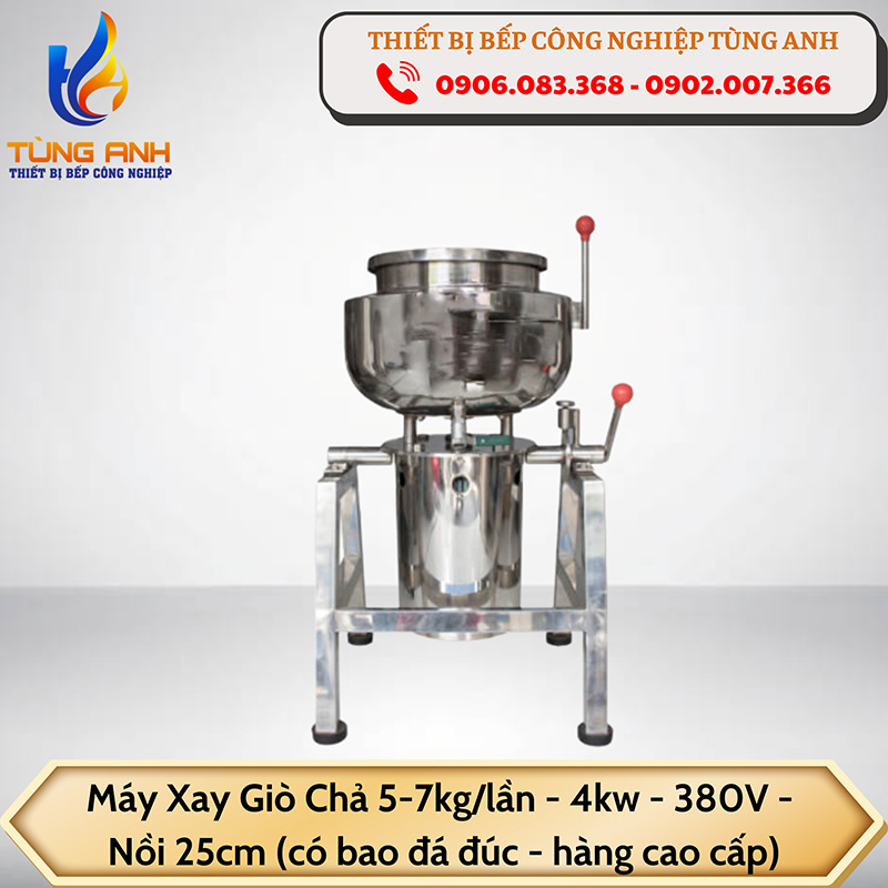 Máy xay giò chả 7kg/lần - Nồi 25cm - 4kw - 380V
