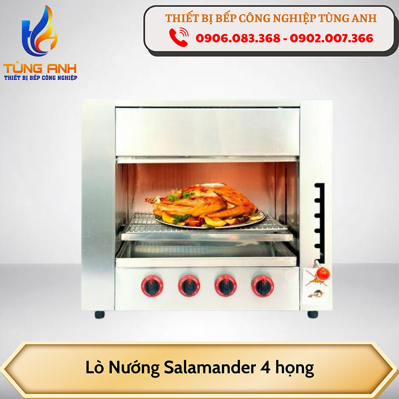 Lò nướng salamander 4 họng