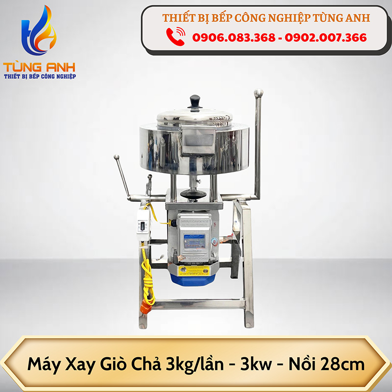 Máy xay giò chả 3kg/lần - Nồi 28cm - 3kw