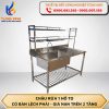 Chậu rửa 1 hố to có bàn lệch phải có giá nan trên 2 tầng