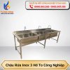 Chậu rửa inox 3 hố to công nghiệp