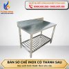 Bàn sơ chế inox có thành sau