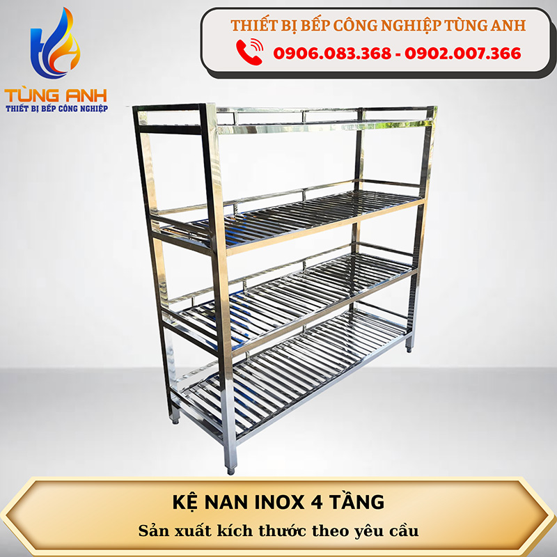 Kệ nan inox 4 tầng