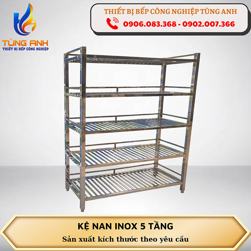 Kệ nan inox 5 tầng