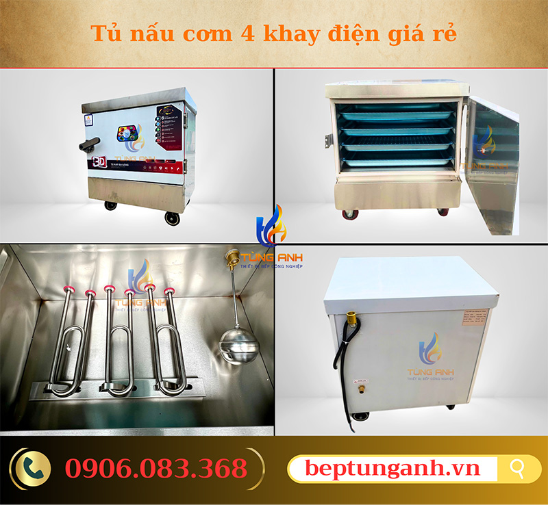 Tủ nấu cơm 4 khay điện giá rẻ
