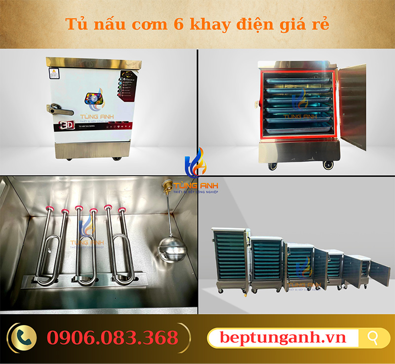 Tủ nấu cơm 6 khay điện giá rẻ