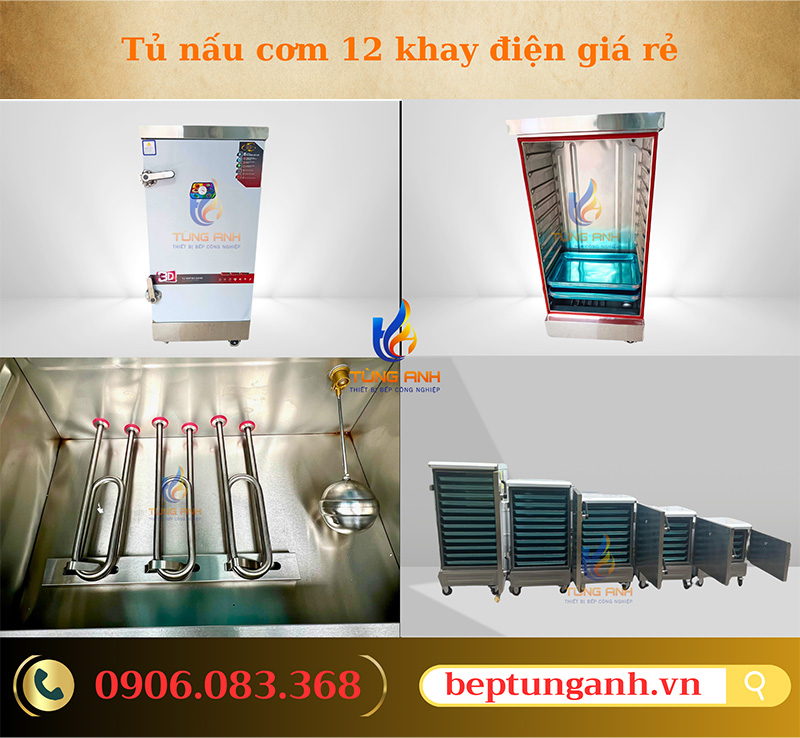 Tủ nấu cơm 12 khay điện giá rẻ