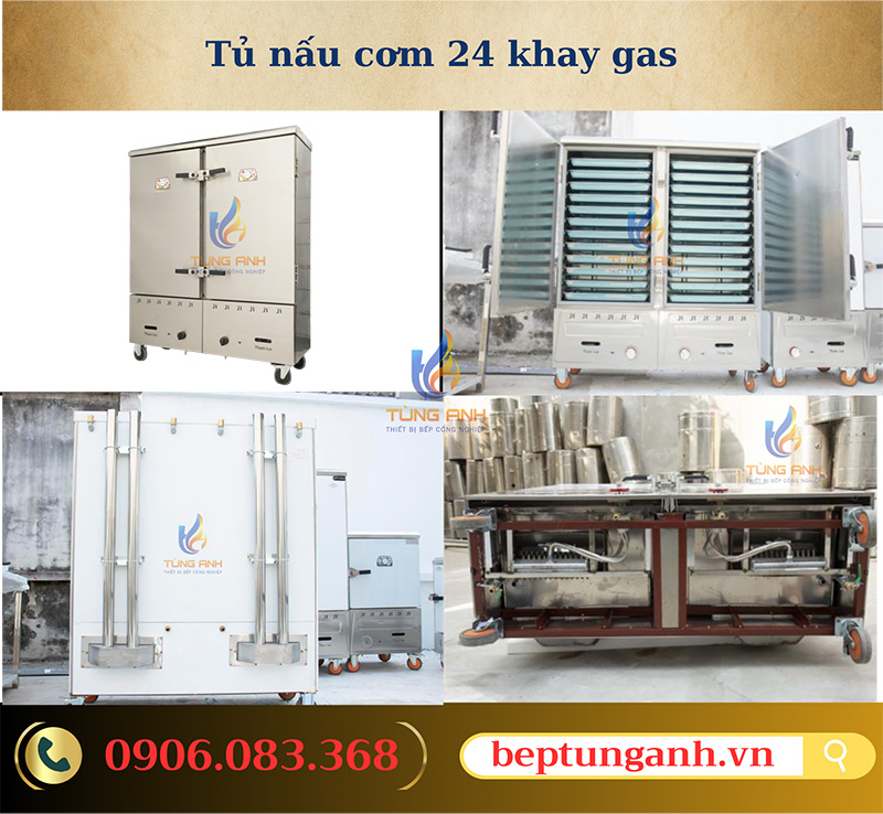 Tủ nấu cơm 24 khay gas