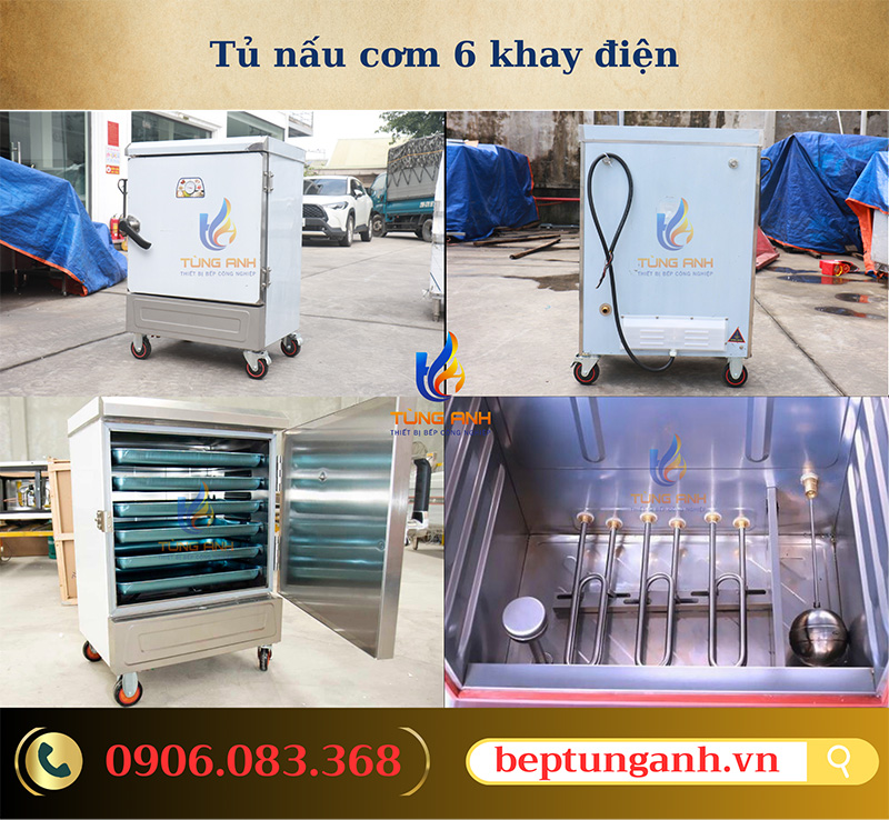 Tủ nấu cơm 6 khay điện