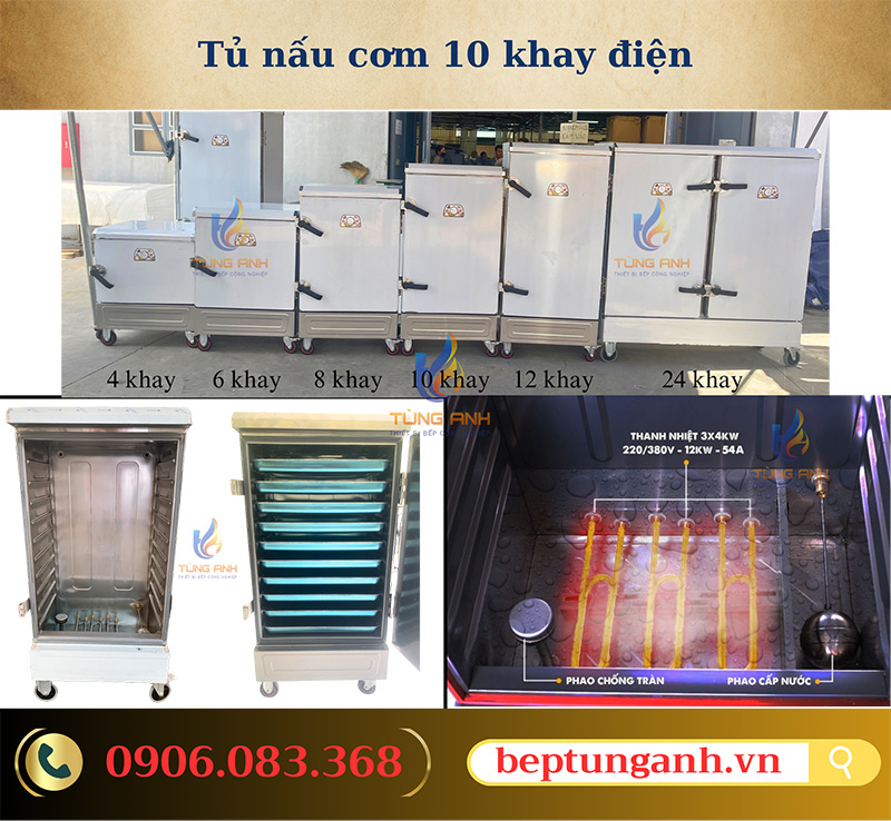 Tủ nấu cơm 10 khay điện