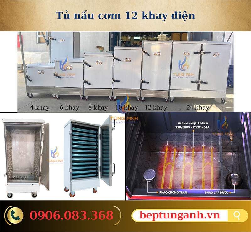 Tủ nấu cơm 12 khay điện